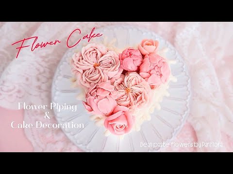 #12 How to Pipe Flower & Cake Decorating 앙금플라워 꽃 파이핑 flower cake บีบดอกไม้ แต่งหน้าเค้ก 잉글리쉬로즈 파이핑