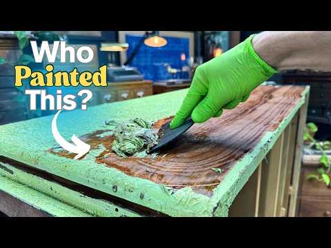 Ep. 133 I found this Cheap Ugly Painted MCM Dresser and Restored it