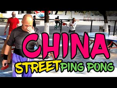 WHITE GUY plays China STREET Ping Pong - Table Tennis