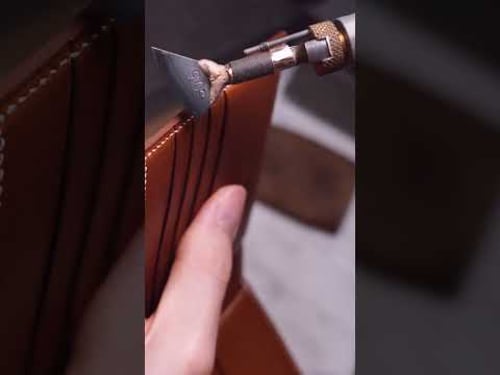 Crocodile Wallet Making – Edge Finishing #Shorts