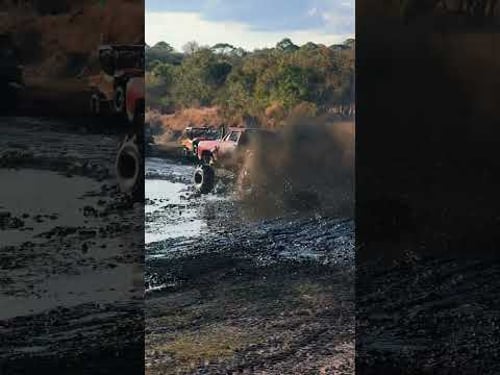 Little red express skims Plant Bamboo TRUCKS GONE WILD weekend #megatruck #mudbog #offroad #mud