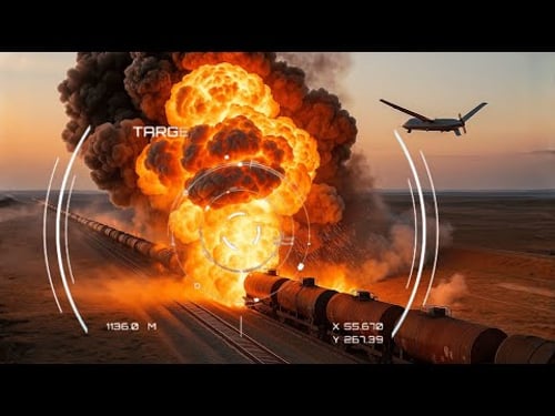 Ukraineβs Drones STRIKE Deep in Russia β Then the Entire Railway Went Up in Flames...