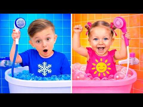 Girls vs Boys! Pink vs Blue Challenge with Eva & Niki