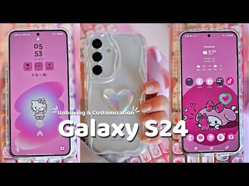 Samsung Galaxy S24 📱💗 | ✨️Aesthetic unboxing 🎀📦 & Customization ✨️ (ASMR)