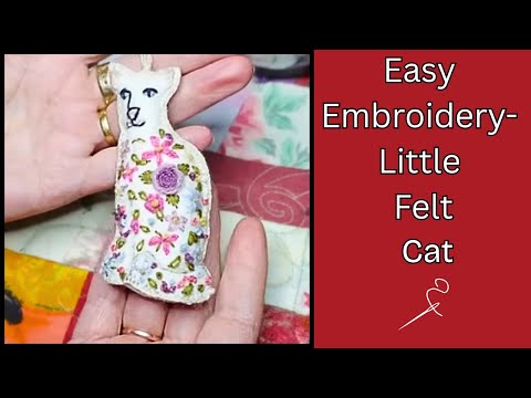 Cute Felt Cat You Can Easily Embroider Yourself!