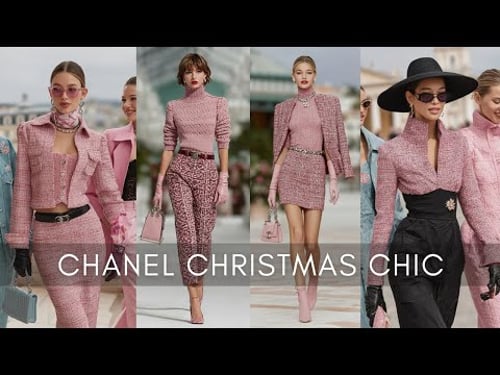Chanel Christmas Style | Golden Glamour Blush Pink Winter Classic