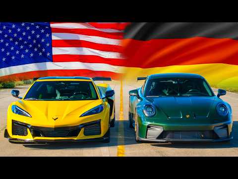 КТО ПОБЕДИТ В ЗАЕЗДЕ: Corvette против Porsche, США против Германии?