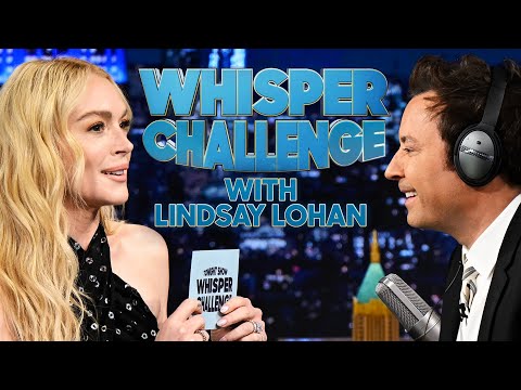 Whisper Challenge with Lindsay Lohan | The Tonight Show Starring Jimmy Fallon