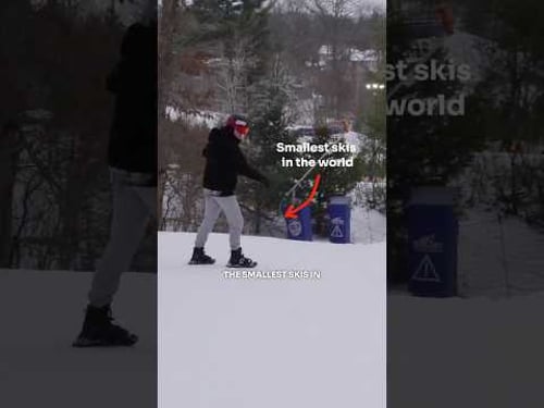 I got the smallest skis in the world #miniskis #snowboarding #skiskates #skitrip #friendtrip #shorts