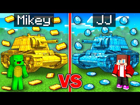 Mikey GOLD vs JJ DIAMOND Tank Survival Battle in Minecraft - Maizen