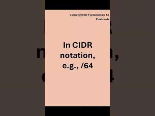 CCNA1.8 Flashcards - Configure and verify IPv6 addressing and prefix
