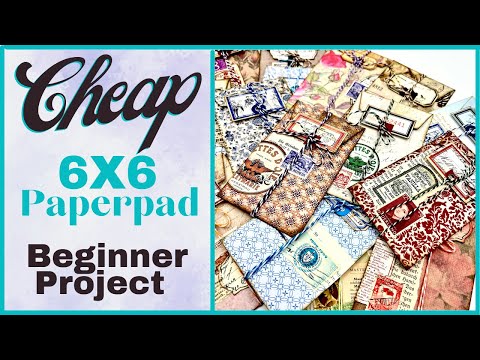 CHEAP 6X6 PAPERPAD PROJECT - EASY AND FUN BEGINNER TUTORIAL - #junkjournalideas #papercraft