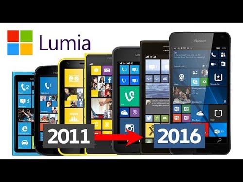 Evolution of Nokia / Microsoft Lumia Smartphones 2011-2016