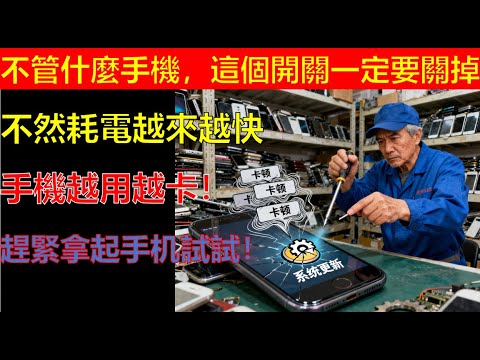 不管什麼手機,這個開關一定要關掉,不然耗電越來越快,手機越用越卡!趕緊試試!#生活經驗 #生活小技巧 #科普