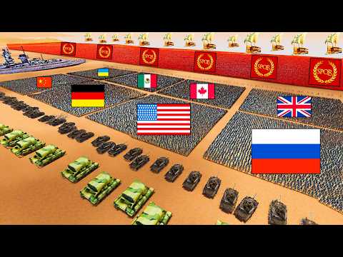 Every MODERN ARMY Beach Defense VS 11,986,482 Roman Army Invasion! - UEBS 2