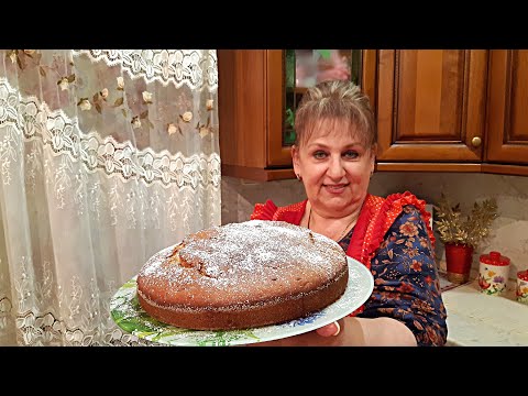 I take a glass of kefir, a glass of jam and some soda. I mix everything and put it in the oven.