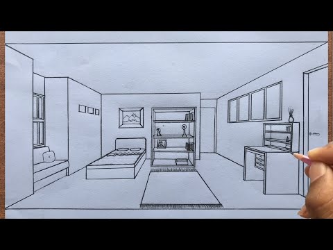 How to Draw a Room in 1-Point Perspective Step by Step