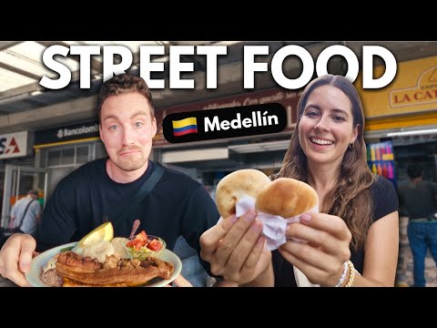 Food Tour In Medellin: We Try Colombian Street Food (German with English subtitles)