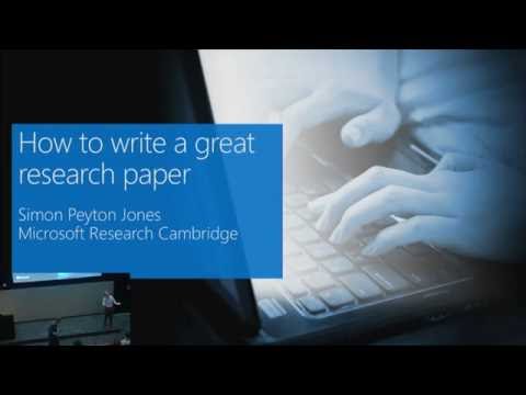 How to Write a Great Research Paper