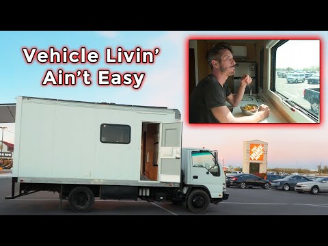 living in a vehicle is a lot of work + building a storage bench