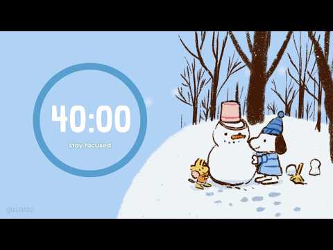 Study With Me | Pomodoro 40/10 x 5 | Snowman, Winter Lofi, No Mid Ads