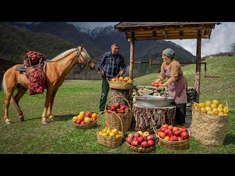 A Mountain of Apples! Baking 100 Sweet Fruits in One Rustic Oven