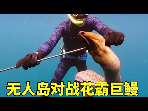 探索无名荒岛,潜水对战花霸巨鳗,下一秒当场开烤做鳗鱼饭【探海漁人】