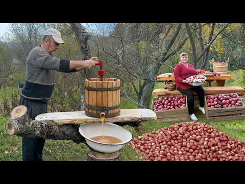 Baking Apple Pie and Making Fresh Cider in the Countryside