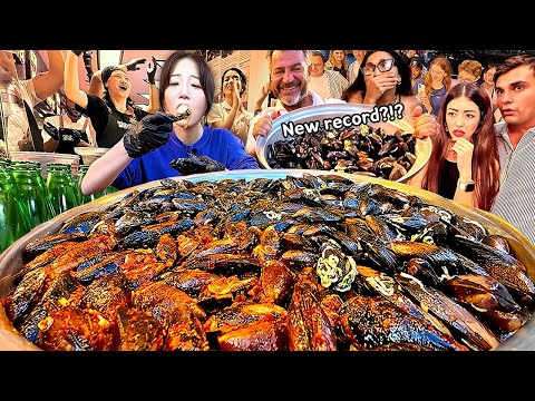 160 Female Records, XXX Male Records!! Can I Break Them All? Turkish Mussel Rice Mukbang!