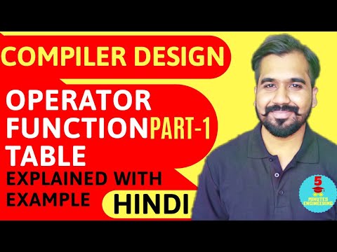 Operator Function Table Part-1 Explained With Example in Hindi l Operator Precedence Parser