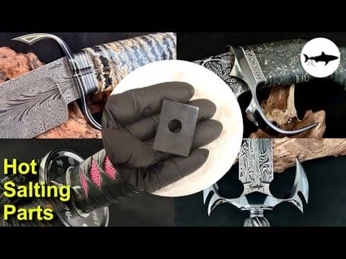 Triple-T #238 - Hot salting your knife parts to make them BLACK