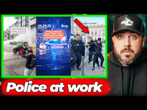 American Reacts to VIRAL European Police Footage 😳