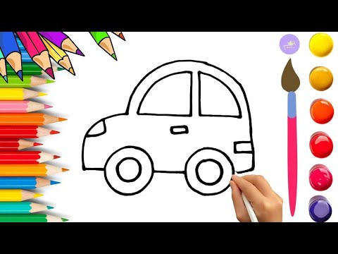 How To Draw cute Car Drawing, Painting & Coloring For Kids and Toddlers_🌈🎨