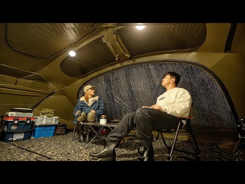 새 텐트 개시는 역시 우중캠핑│오랜만에 맘에 쏙드는 텐트를 만났습니다 소구니 캠핑장