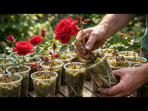 Rose propagation method/Only 5 days the roots have grown strongly.