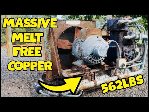 255KG Huge Tear Down For Free Copper - Motor Melting Farm Find - ASMR Metal Melting Bulk Ingots