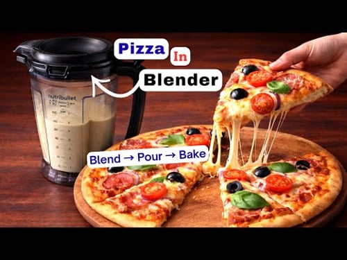 Blender Pizza! Liquid Dough Ready in 1 Minute →You Just Blend, Pour & Bake.