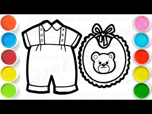 Baby Dress with Pillow Drawing, Painting & Coloring For Kids and Toddlers_ Child Art