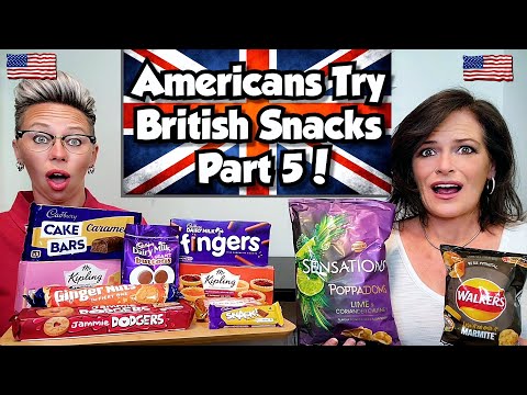 American Couple Reacts/Tries: British Snacks/Foods! FIRST TIME! Part 5!