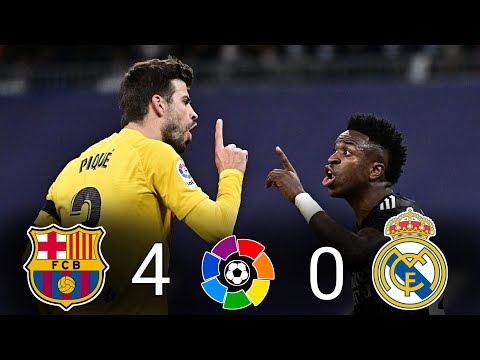 مباراة الكلاسيكو النارية 🔥 برشلونة و ريال مدريد 4-0 دوري الإسباني حفيظ الدراجيHD