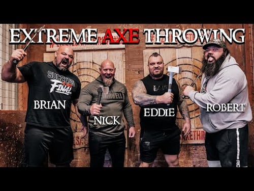EXTREME AXE THROWING | STRONGEST MEN IN HISTORY | EDDIE HALL, ROBERT OBERST, NICK BEST