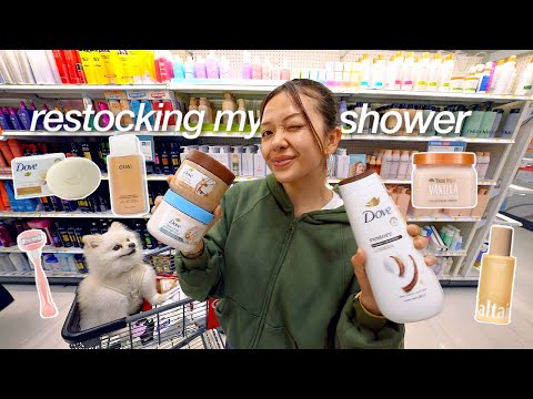 RESTOCKING MY SHOWER + EMPTIES DECLUTTER (self care & hygiene shopping)