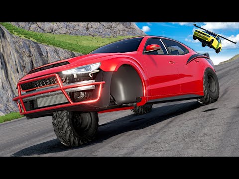 STRANGE CARS FLY DOWN A MOUNTAIN! (BeamNG)