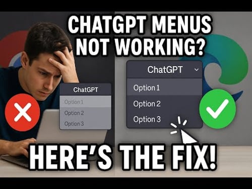 ChatGPT menus don't work - tutorial on how to fix them