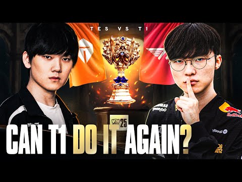 T1 FIGHTING FOR A 4TH WORLD FINAL IN A ROW - T1 VS TES WORLDS 2025 SEMIFINALS