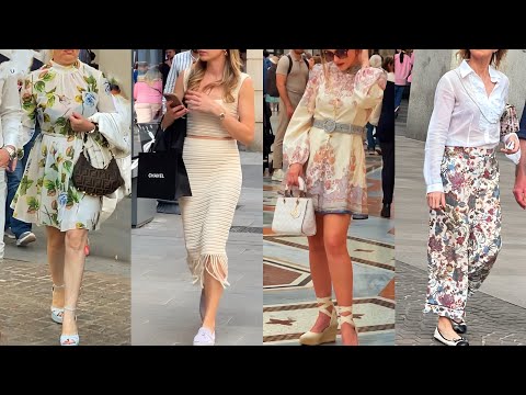 ITALY STREET SUMMER DRESSES JUNE 2025 ☀️ MILAN ELEGANT FASHION TRENDS 🇮🇹 NEW LUXURY SHOPPING LOOKS
