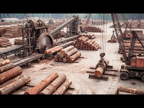Inside a Massive Wood Sawmill Factory – The Complete Process of Manufacturing Wooden Doors