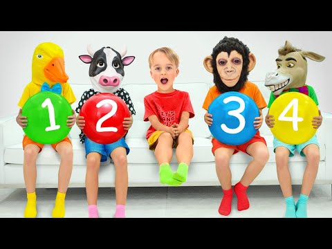 Five Little Mikes play hide and seek with Uncle