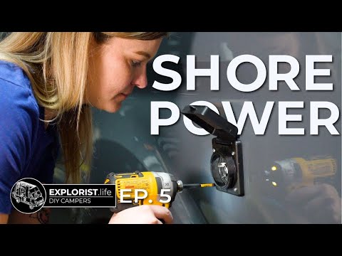 Installing a 30A Shore Power Inlet in our Ford Transit DIY Camper Van