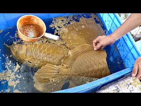 Bronze casting of golden arowana: the complete process from wax model to molding
